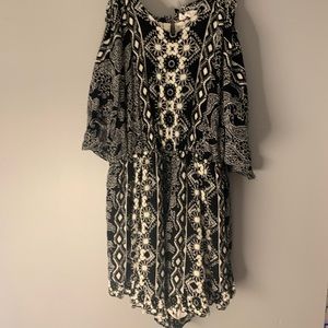 Black and White Patterned Romper